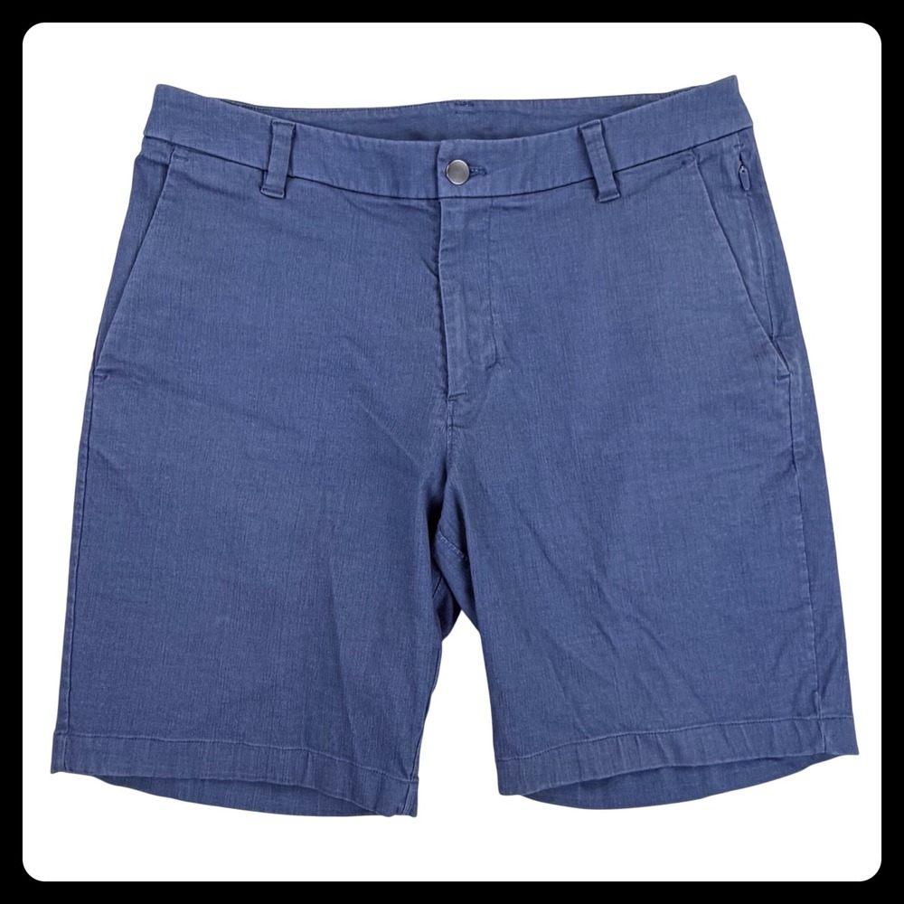 Lululemon Commission Shorts‎ Men 34 Blue Warpstreme Stretch Golf Athletic 8.5"